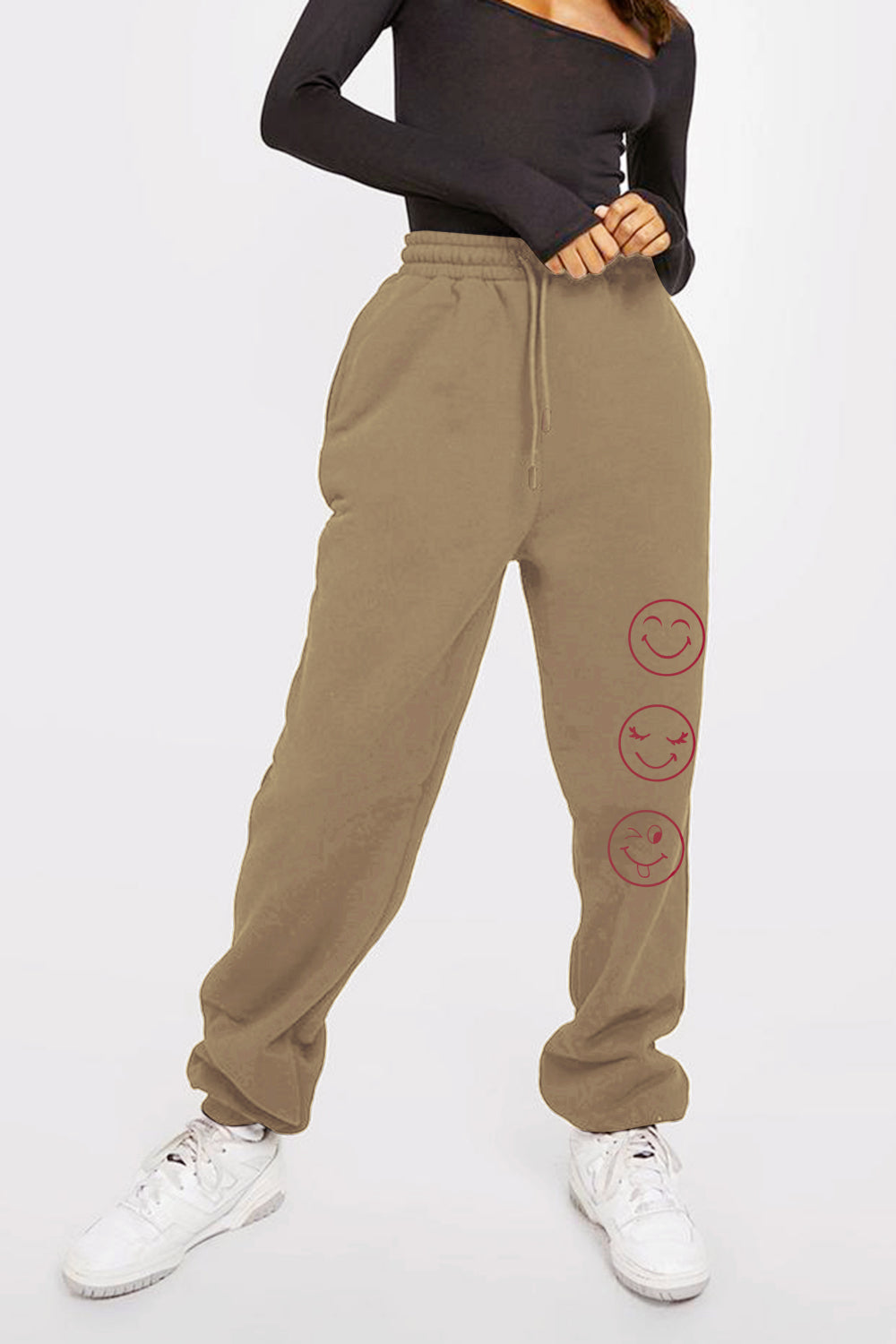 Simply Love Full Plus Size Emoji Graphic Sweatpants