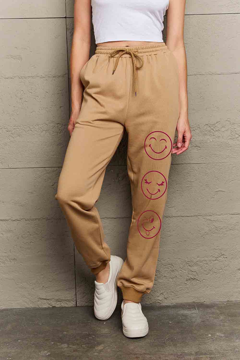 Simply Love Full Plus Size Emoji Graphic Sweatpants