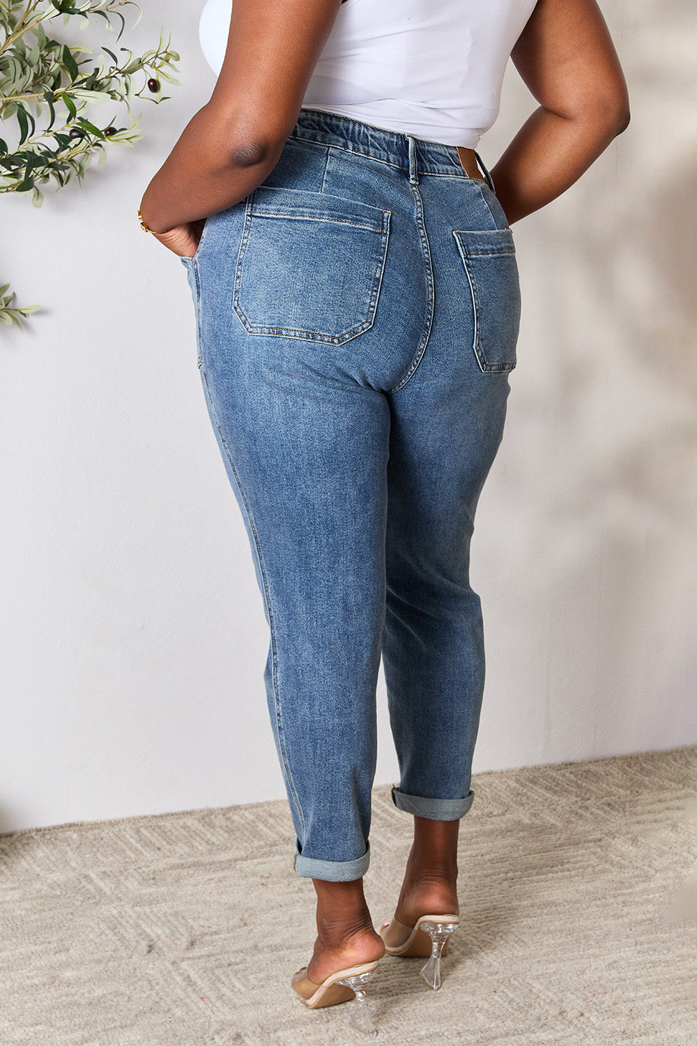 Judy Blue Full Plus Size High Waist Drawstring Denim Jeans