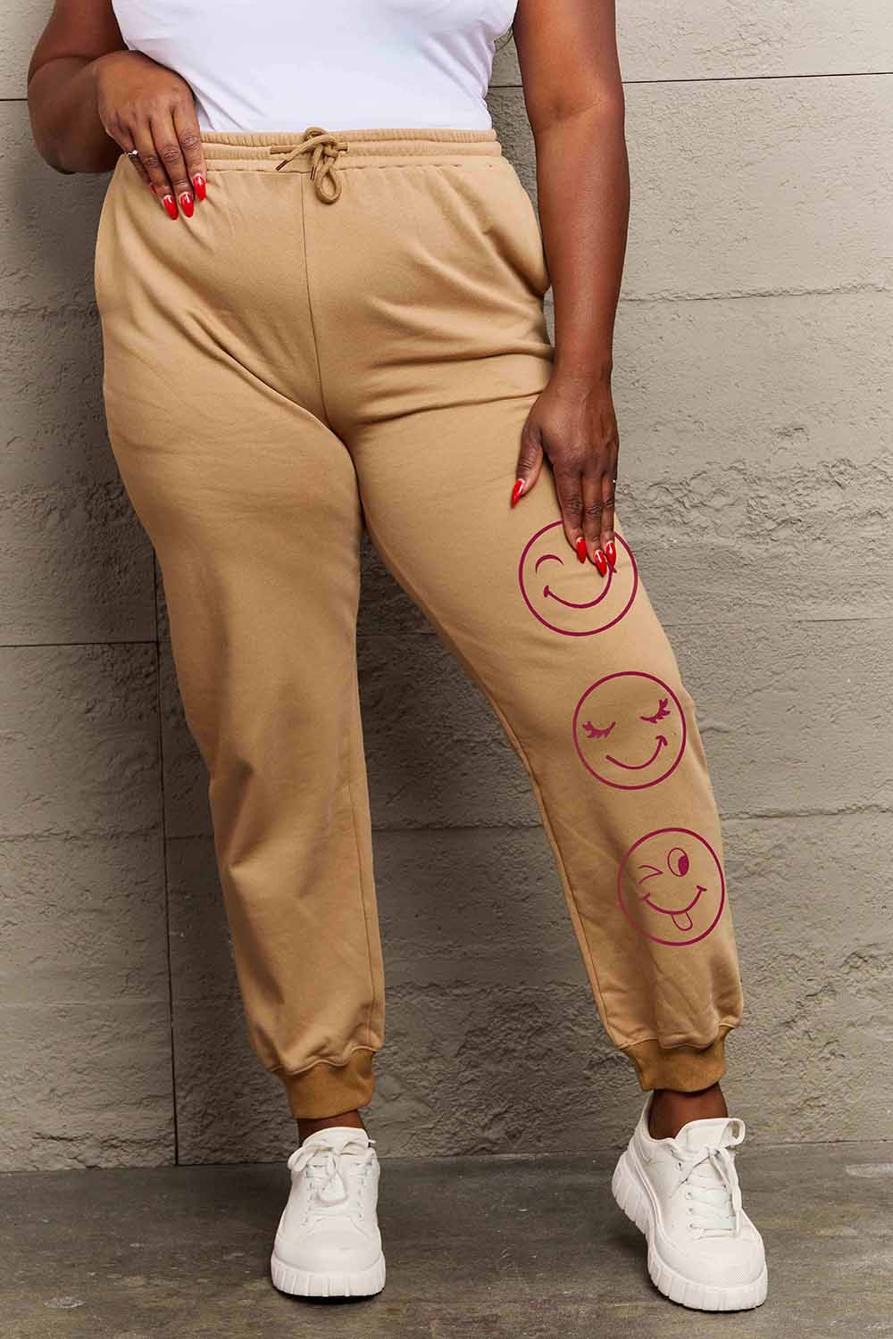 Simply Love Full Plus Size Emoji Graphic Sweatpants